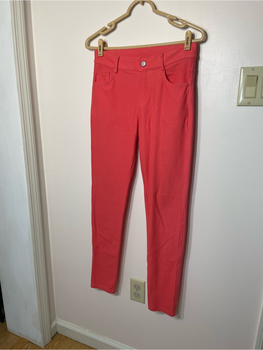 Yelete Bright Coral Slim Jeggings